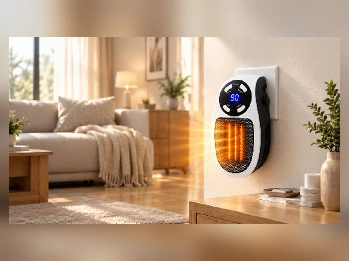 Gentle Glow™ 500W Compact Plug-In PTC Ceramic Wall Heater Everyday Experience